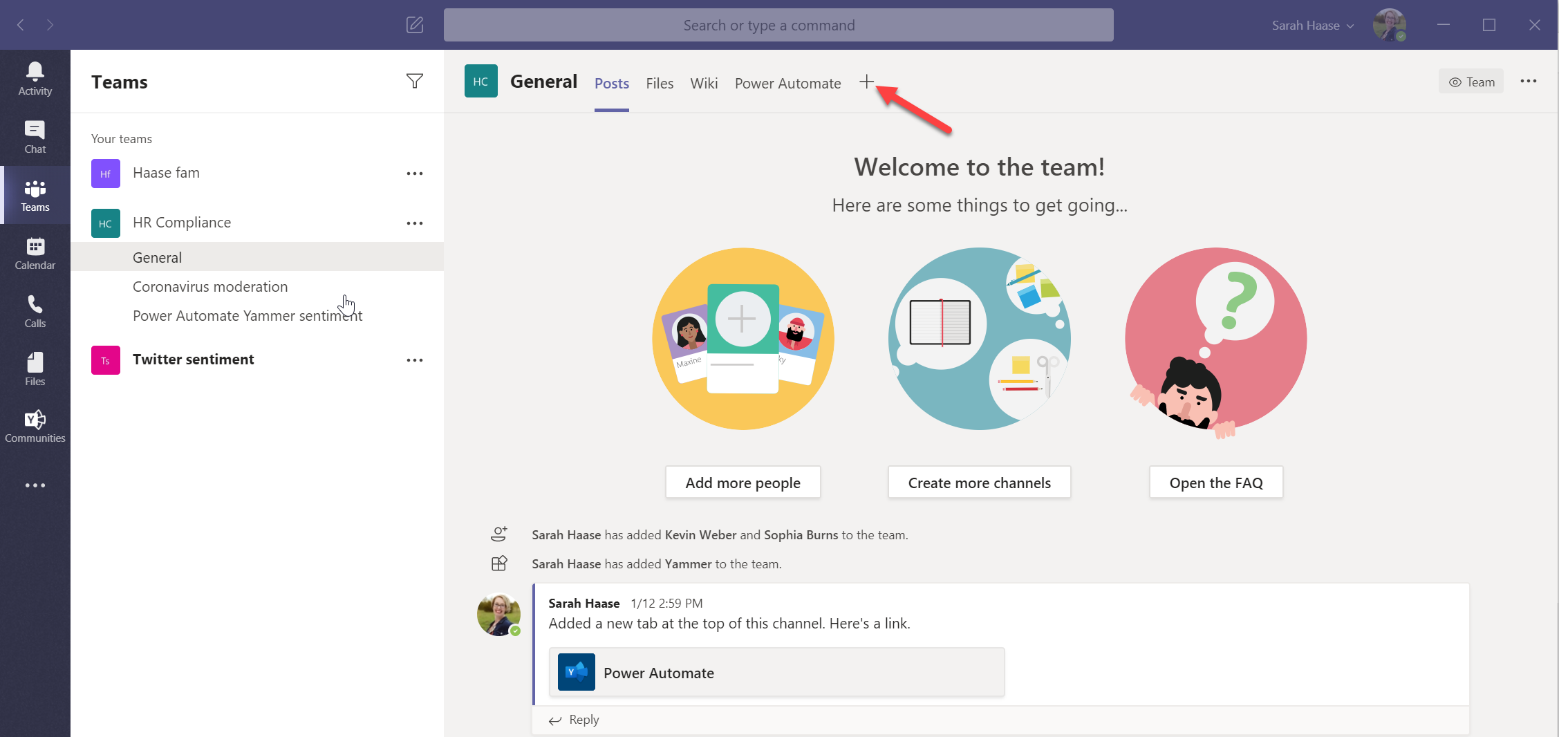 Yammer app in Teams - 03